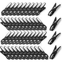 Keplin 48-Pack Laundry Pegs - Washing Line Pegs with Metal Spring in Black