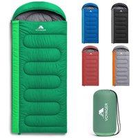 Voyager Sleeping Bag for Adults - Lightweight & Compact (190x30x80cm) in Green | Size: 190 x 30 x 80 cm