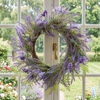 Dibor Luxury Lavender Summer Door Wreath, Spring Wreath 50cm