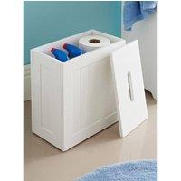 SAXONY Bathroom Storage Tidy Box Wooden Small Furniture Unit White