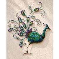 SPOT ON DEALZ Hand finished Diamante Peacock Wall Art With Jewel Details