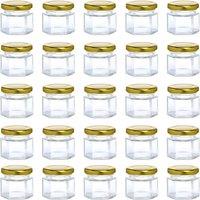 ATEK Little Glass Jars with Lids 30Pcs, 45ML Mini Jam Condiment Jars with Airtight Twist Lid Leak Proof Sealed Small Glass Jars in Clear