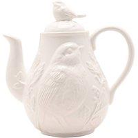 Hestia Tall White Floral Bird Teapot