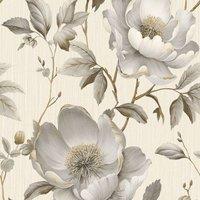 Muriva Alethia Floral Textured Wallpaper in Cream
