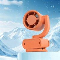 Obasyhig Mini Foldable Digital Clip Fan in Orange