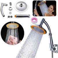 Nordara Turbo Pressure Shower Heads Chrome Bath Powerful Energy Water Saving in Silver