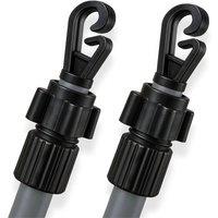 Nordara 2Pcs Telescopic Washing Line Prop Pole Extendable Support Up To 2.6M in Grey | Size: 100 cm x 100 cm