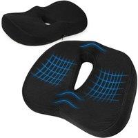 Nordara Orthopaedic Chair Seat Cushion Back Support Coccyx in Black | Size: 100 cm x 190 cm