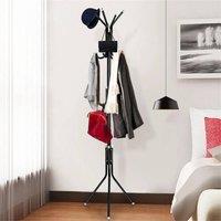 Nordara Floor Standing Rack Clothes Hanger Hooks in Black