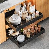 Nordara Black Pull Out Kitchen Cabinet Organizer Slide Out Storage Shelf