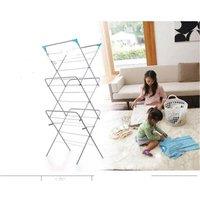 Nordara 3 Tier Folding Clothes Airer Indoor Outdoor Drying Rack in Silver