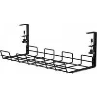 Nordara Under Desk Cable Tray No Drill Wire Cord Tidy Storage Rack Organizer in Black | Size: 100 cm x 15 cm