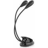 Nordara Clip on LED Music Stand Light with 6 LEDs Portable Gooseneck Lamp in Black