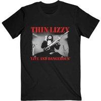 Thin Lizzy Men's Live & Dangerous T-Shirt in Black | Size: 2XL