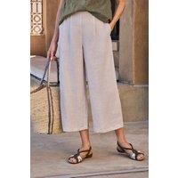 WoolOvers Women's Elastic Back Linen Culottes in Stone | Size: 16R