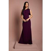 Coast Women's Honoured Bow One Shoulder Maxi Bridesmaid Dress in Fig | Size: 14