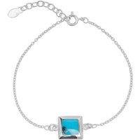 Spero London Women's Turquoise Square Sterling Silver Bracelet