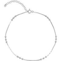 Spero London Women's Sterling Silver Tree Bead Chain Anklet
