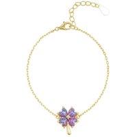 Spero London Women's Purple Opal Clover Sterling Silver Bracelet in Gold