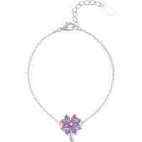 Spero London Women's Purple Opal Clover Sterling Silver Bracelet