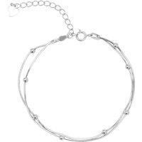 Spero London Women's Italian Fine Sterling Silver Double Satellite Chain Bracelet