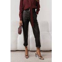 Love Lace Women's NOAH Elegant Cigarette Pants in Black | Size: Large