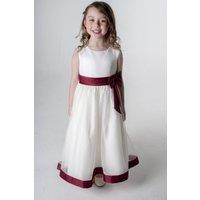 UK Flower Girl Boutique Grace Dress in Burgundy | Size: 5-6 Years