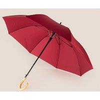 Oswin Hyde Men's Jonathan Handcrafted Umbrella with Bamboo Wooden Handle in Red
