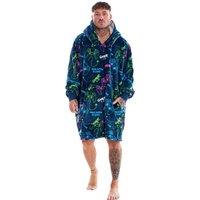 Gamer Men's Neon Fleece Oversized Hoodie Blanket in Mid Navy