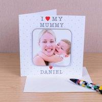 Uniqueful Personalised I Love My Photo Upload Coaster Card for Mum in White