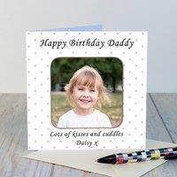 Uniqueful Personalised Photo Upload Coaster Card Birthday Gift for Dad in White