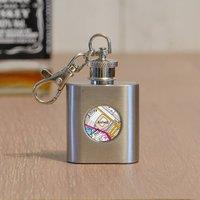 Uniqueful Personalised Favourite Place Hip Flask Key Ring Birthday Gift in Silver | Size: 100ml