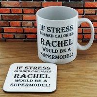 Uniqueful Personalised Super Model Mug & Coaster Set Birthday Gift for Friend in White | Size: 1 Pack