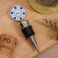 Uniqueful Personalised Poker Chip Bottle Stopper Birthday Gift for Friend in Silver | Size: 1 Pack