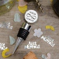 Uniqueful Personalised Mr & Mrs Infinity Bottle Stopper Wedding Gift in Silver | Size: 1 Pack