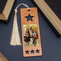 Uniqueful Personalised Photo Upload Star Cherrywood Bookmark Graduation Gift in Brown | Size: 15 cm