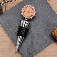 Uniqueful Personalised Cherrywood Bottle Stopper Birthday Gift for Friend in Silver | Size: 1 Pack