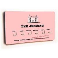 Uniqueful Personalised Novelty Pink House 6 Hook Key Holder New Home | Size: 100 cm