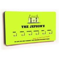 Uniqueful Personalised Novelty Green House 6 Hook Key Holder New Home | Size: 1000mm x 400mm