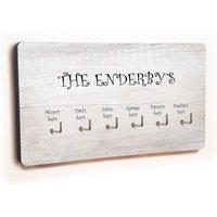 Uniqueful Personalised Novelty 6 Hook White Wood Key Holder for Family | Size: 100 cm