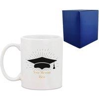 Uniqueful Personalised Grad Cap Burst Design Graduation Mug for Friend in White | Size: 1000ml