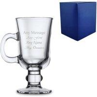 Uniqueful Personalised Engraved Irish Coffee 8oz Glass Birthday Gift for Friend in Clear | Size: 100ml