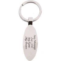 Uniqueful Personalised Engraved Oval Bottle Opener Keyring Birthday Friend in Silver | Size: 1 Pack