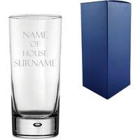 Uniqueful Personalised Name of House Surname Novelty Hiball Tumbler New Home in Clear | Size: 15 cm