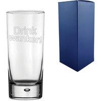 Uniqueful Personalised Drink w****r Funny Novelty Hiball Tumbler Glass in Clear | Size: 1000ml