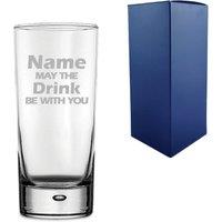 Uniqueful Personalised Name may the Drink be with you Hiball Tumbler in Clear | Size: 1000ml