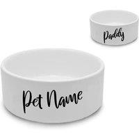 Uniqueful Personalised Dog Bowl with Slanted Name Fathers Day for Dad in White | Size: 15 cm