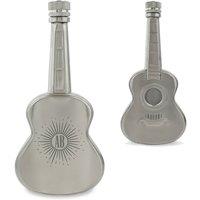 Uniqueful Personalised Engraved Silver 5oz Guitar Sunburst Design Hip Flask | Size: 100ml
