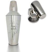 Uniqueful Personalised Engraved Cocktail Shaker with Cocktail Design for Friend in Silver | Size: 1000ml