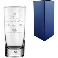Uniqueful Personalised Name made Santas Naughty Nice list Christmas HiBall Glass in Clear | Size: 1 Pack